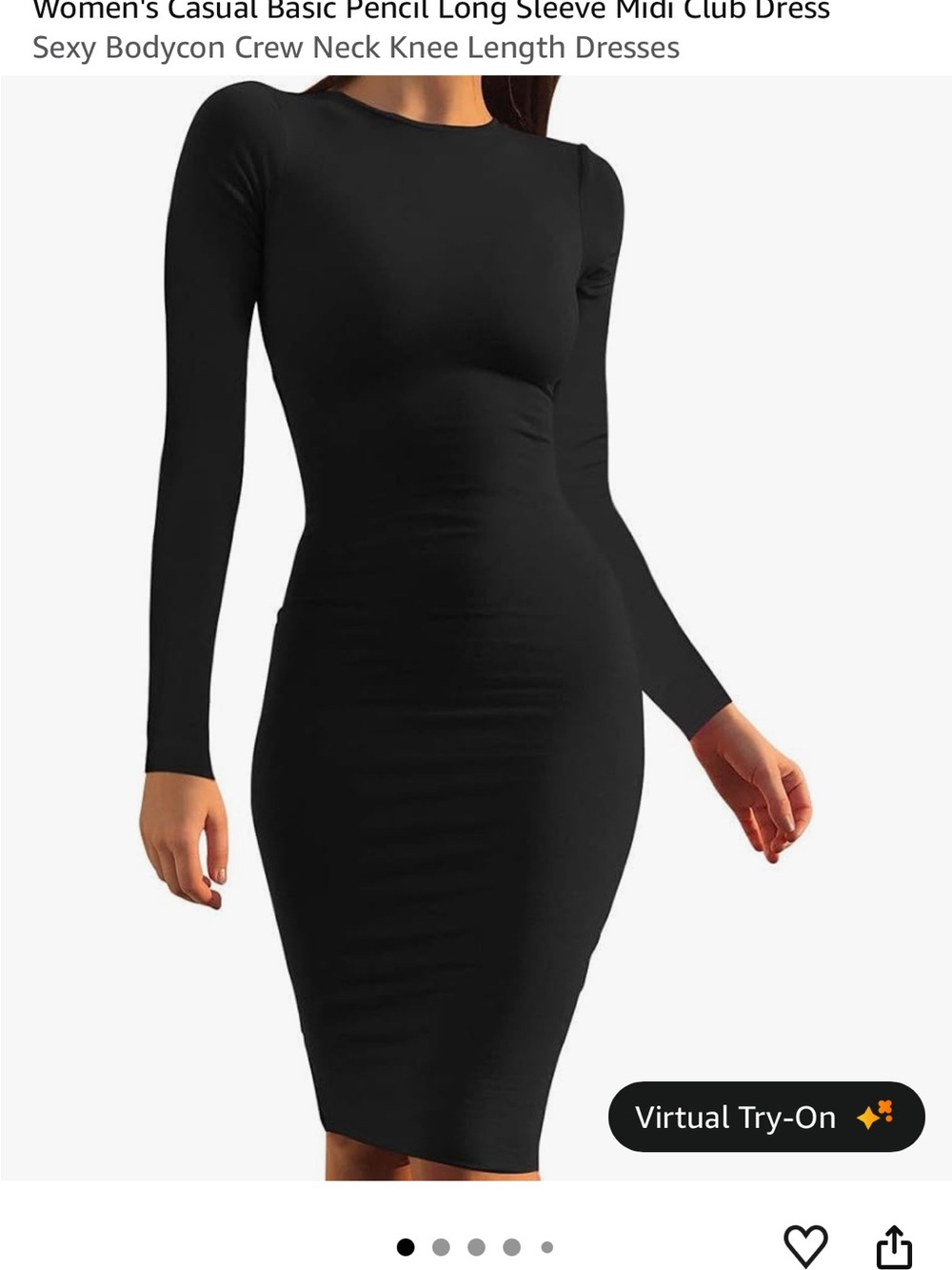 Black Midi Bodycon Dress